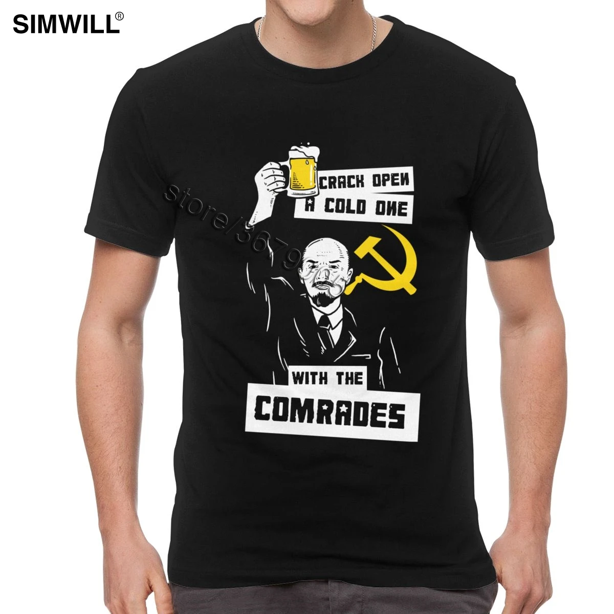 Erkek Vladimir Lenin T-Shirt Çılgın Gömlek Kısa Kollu Eko Pamuk Yaz T ee Yuvarlak Yaka Tasarımcı T Shirt Elbise