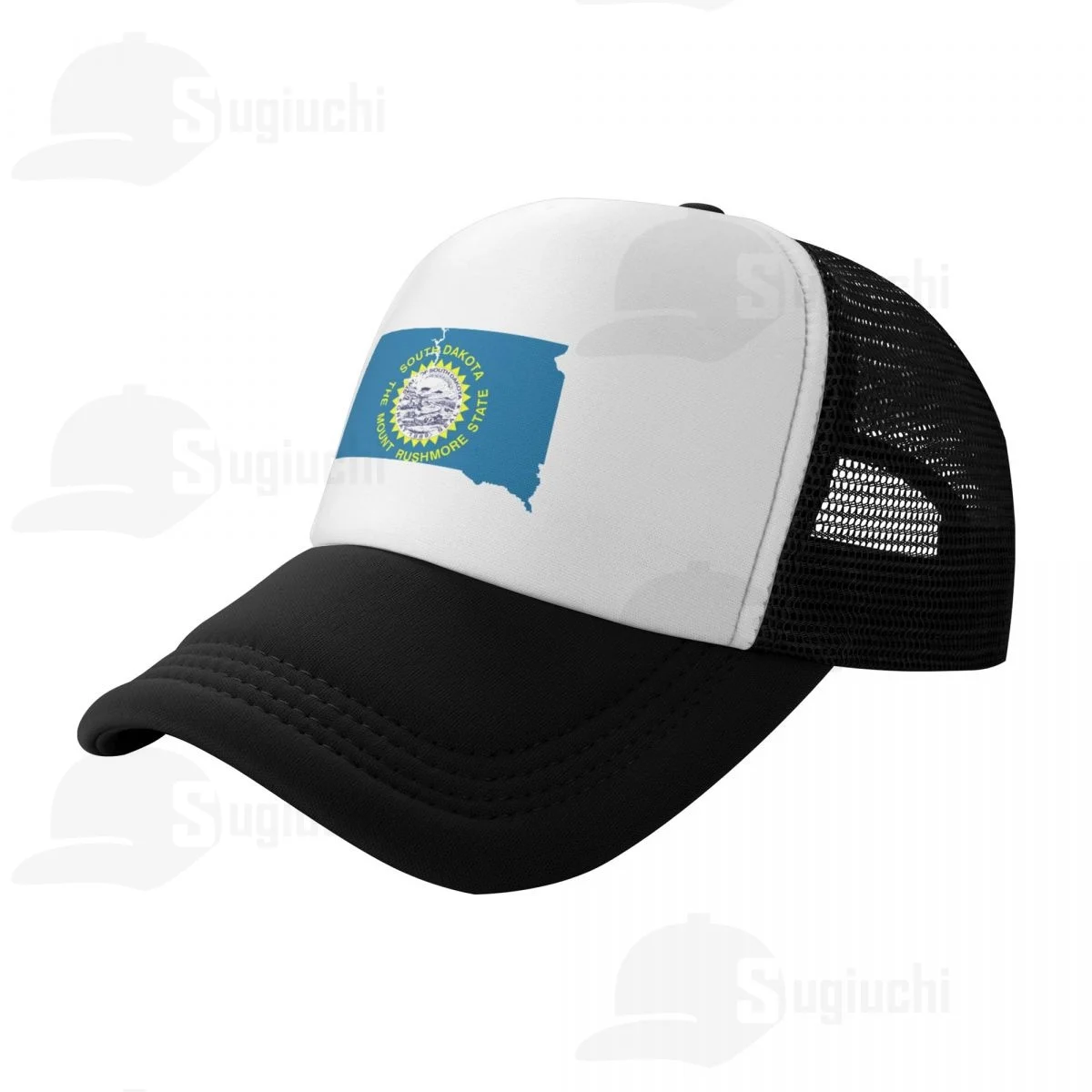 Güney Dakota Bayrağı Haritası ABD Devletleri Amerika kamyon şoförü şapkaları Yaz Güneş beyzbol şapkası Nefes Ayarlanabilir Erkek açık hava şapkası