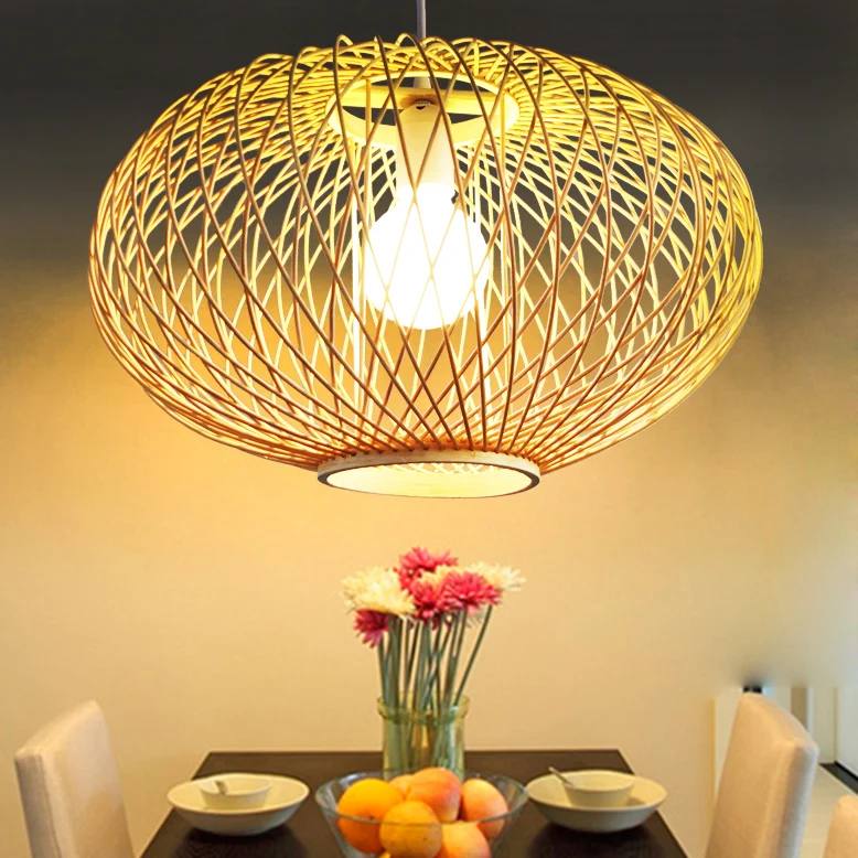 Güneydoğu asya tarzı basit bambu kolye ışıkları sanat restoran çay odası japon yuva el yapımı bambu kolye lambaları ZA8835