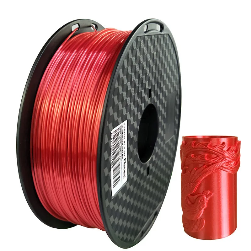 Ipek PLA Kırmızı 1.75 mm 3D Yazıcı Filament Lüks İpeksi Kırmızı Zengin Parlaklık 250g / 500g / 1kg Parlak 3D Kalem Baskı Malzemeleri Sarf Malzemeleri