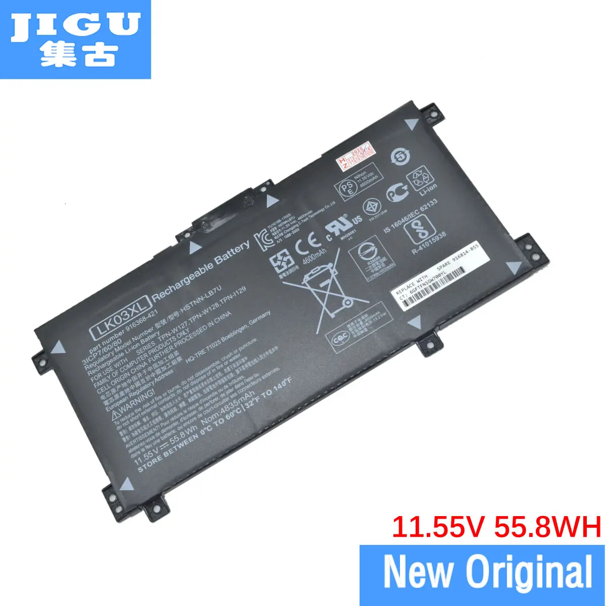 JIGU 11.55 V 55.8 WH HSTNN-LB7U UB71 HSTNN-UB7I LK03XL TPN-I129 Orijinal Yeni Laptop HP için batarya 2PS78EA Envy x360 15z