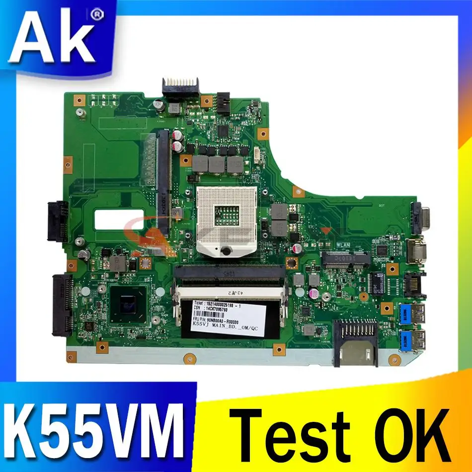 K55VM ASUS K55VM (GT630M) K55VJ (GT635M) A55V Laptop Anakart Anakart I3 ve I5 İşlemcileri Destekler
