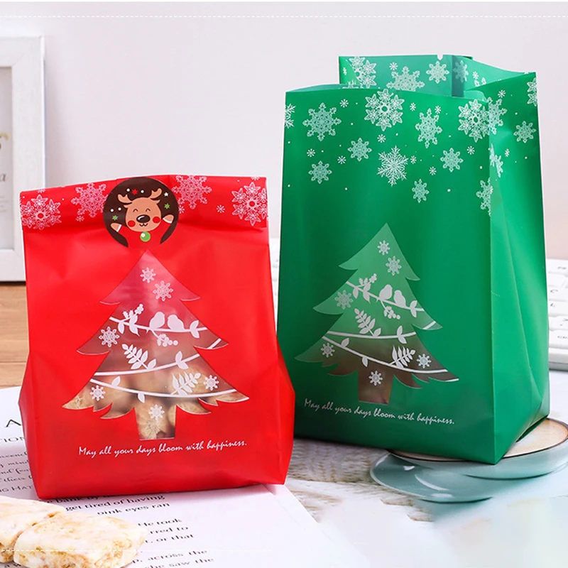 Kar tanesi Noel Ağacı hediye keseleri Merry Christmas Pişirme Ambalaj Çanta Şeker Kutuları Noel Süslemeleri Ev için Navidad