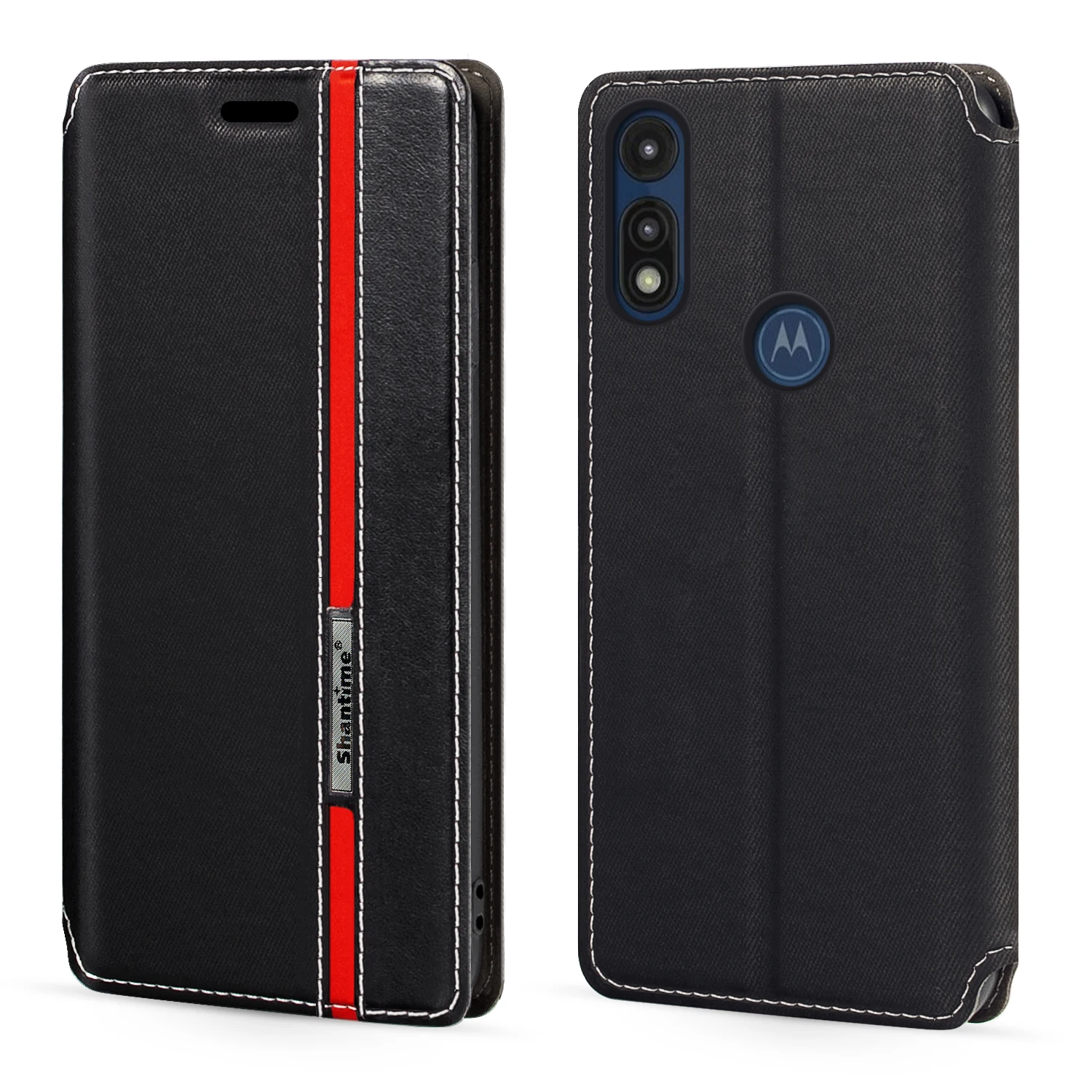 Kart Sahibi 6.2 inç ile Motorola Moto E 2020 Dava Moda çok Renkli Manyetik Kapatma Deri Flip Case Kapak için 