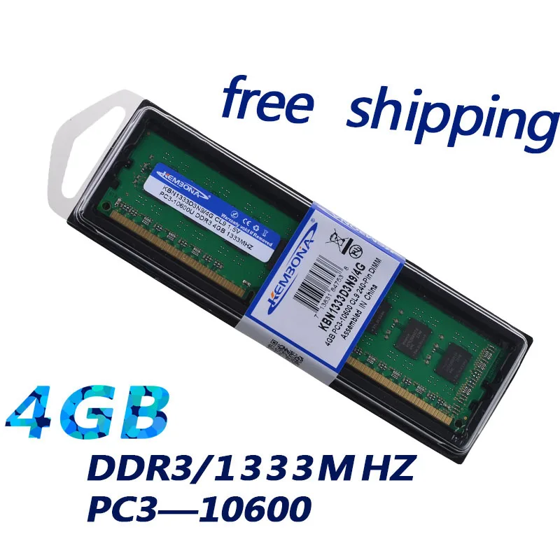 KEMBONA Çalışma Tüm Anakart İçin pc bilgisayar Memoria Ram DDR3 1333 MHz 4 gb / masaüstü bilgisayar ram DDRIII 1333 ddr3 4g