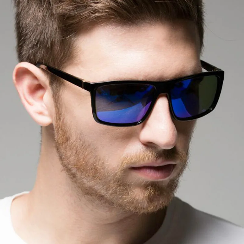 Klasik Güneş Gözlüğü Erkekler İçin Marka Kare Gözlük Erkek Sürüş Kaplama güneş gözlüğü UV400 Sunglass Shades gafas de sol