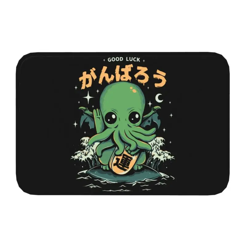 Komik Kaiju Cthulhu ön paspas Kaymaz Su Geçirmez Japon Canavar Ahtapot Kapalı Paspas Yatak Odası Banyo Halısı Halı