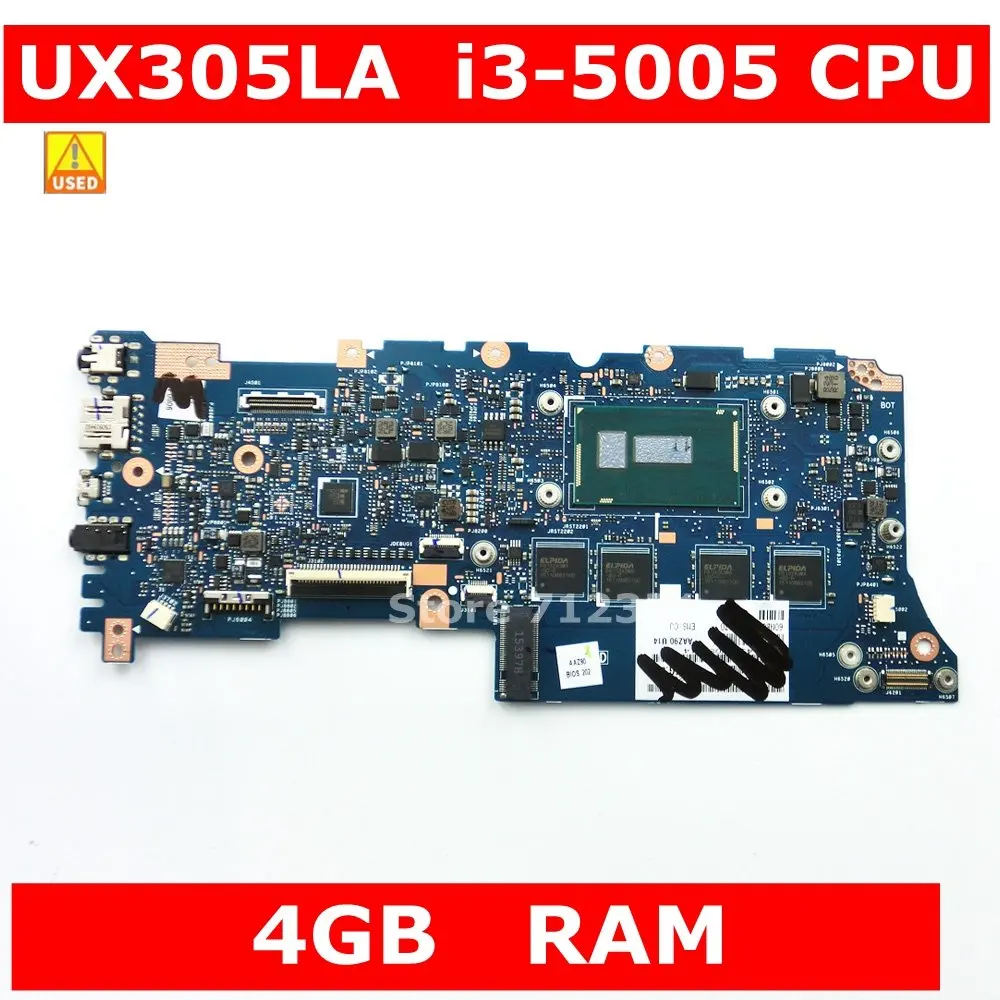 Kullanılan UX305LA I3-5005 CPU 4GB RAM Anakart Asus Zenbook İçin UX305 UX305L U305L U305LA Ultrabook Laptop Anakart Test 100 % TAMAM