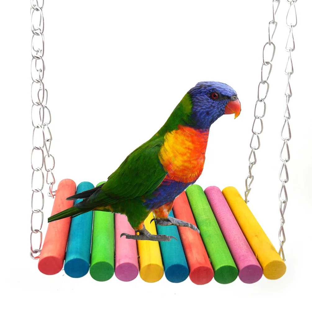 Kuşlar Oyuncak Pet Parrot Parakeet Budgie Papağanının Kafes Kulübe Yuva Hamak Salıncak Oyuncak Asılı Asma Köprü Oyuncak Pet Malzemeleri