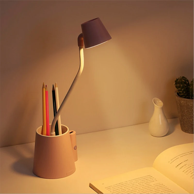 LED Masa Lambası Katlanır Göz Koruması masa lambası kalemlik Küçük Okuma Lambası Öğrenci için Oem telefon tutucu Yatak Odası masa lambası