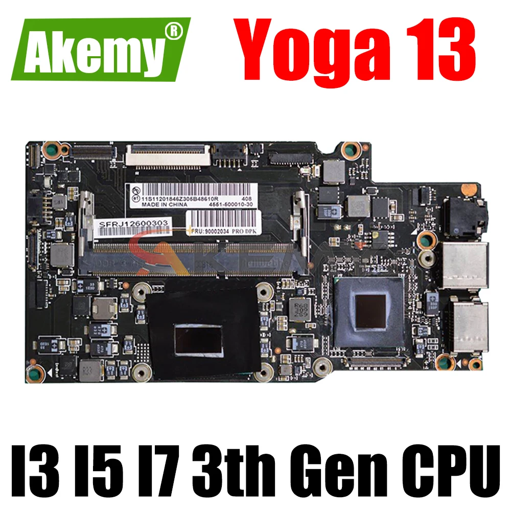 Lenovo Yoga 13 için Yoga13 Laptop Anakart Anakart İle I3 I5 I7 3th Gen CPU 90002034 90002038 90000652 90002041