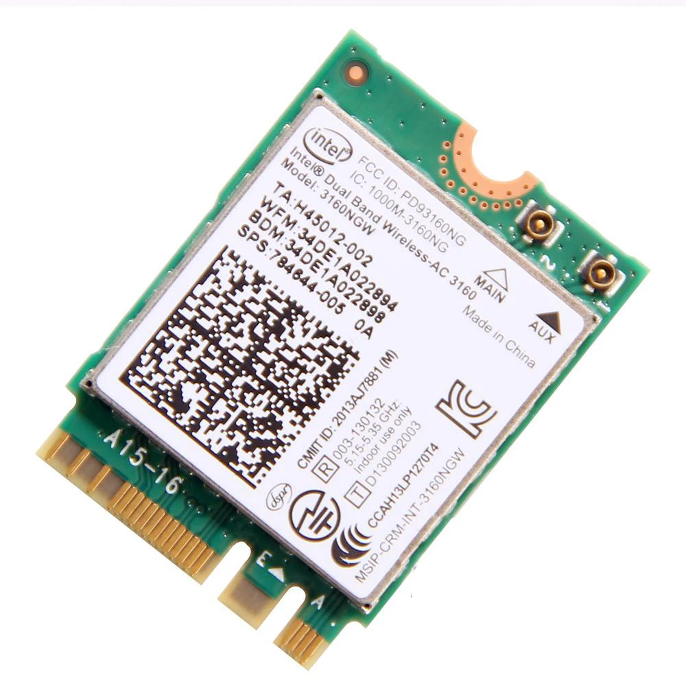 Marka yeni Intel 3160AC NGFF arayüzü Çift Bant Kablosuz kart 4.0 Bluetooth 3160 NGW 300 Mbps 802.11 ac