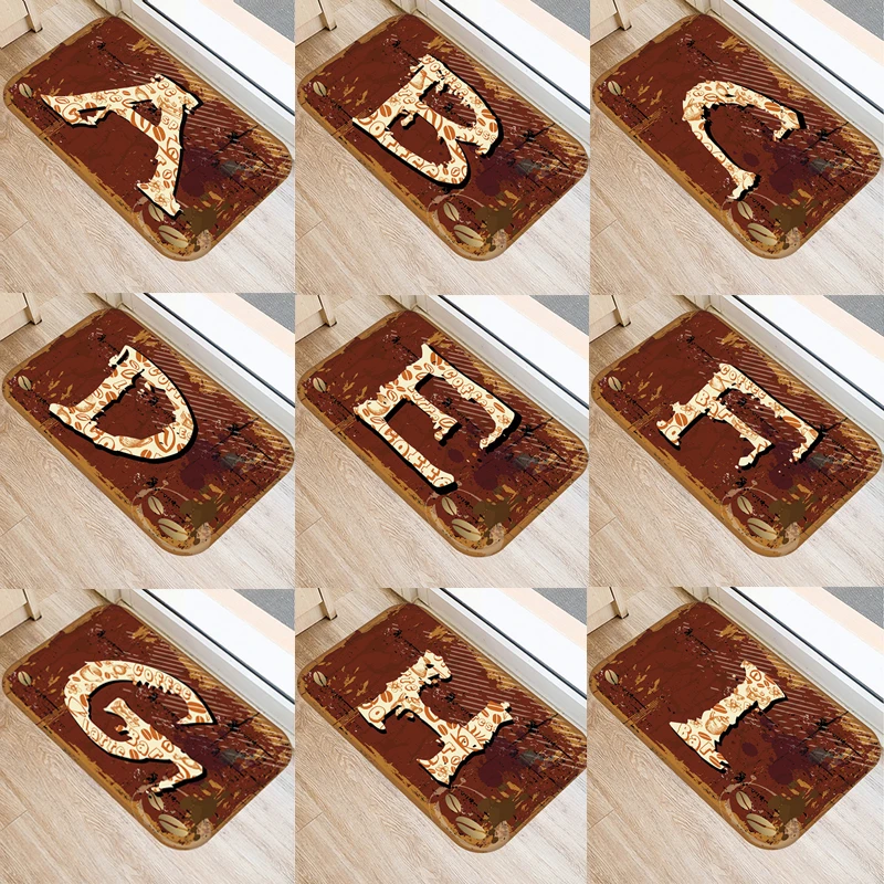 Mektup Kaymaz Paspas Mutfak Mat Kahve Harfler zemin halısı Karşılama Halı yatak odası dekoru