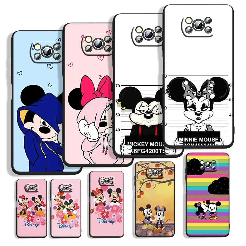 Mickey mouse aşk Xiao mi POCO M4 M3 C3 X4 X3 X2 F3 X2 F1 Pro NFC GT mi oyun mi x 3 A2 lite siyah telefon kılıfı Çapa