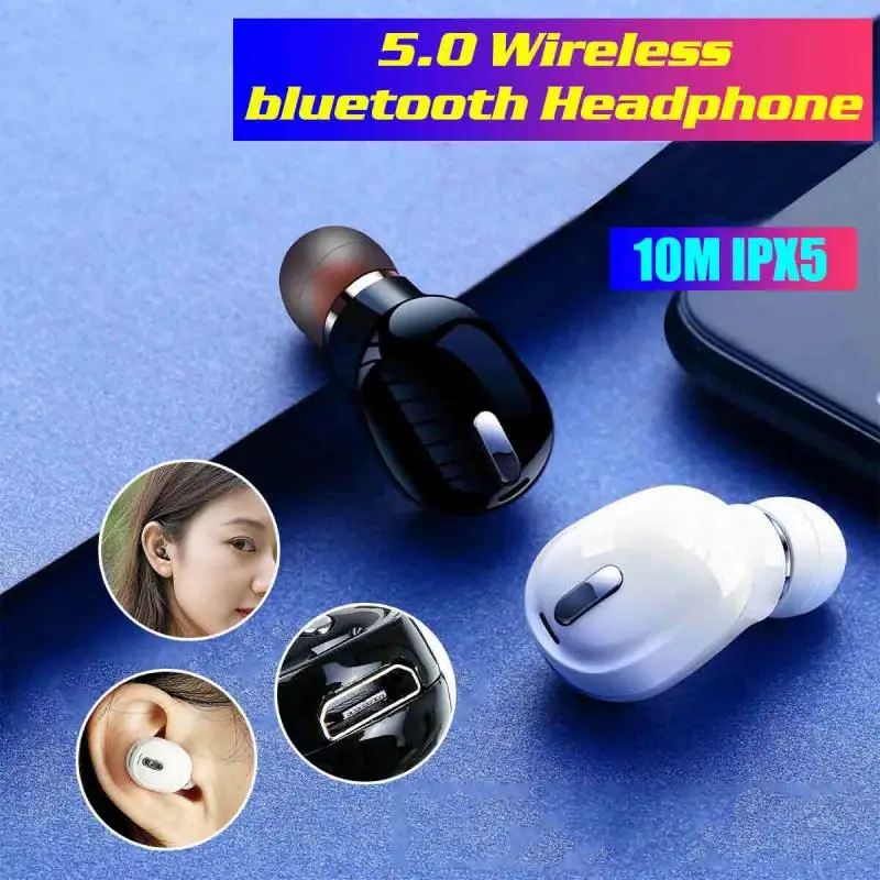 Mini X9 kablosuz kulaklık Gürültü Azaltma Kulak Tasarım Bluetooth 5.0 Kulaklık Giymek için Rahat 3D Ses Huawei Kulaklık