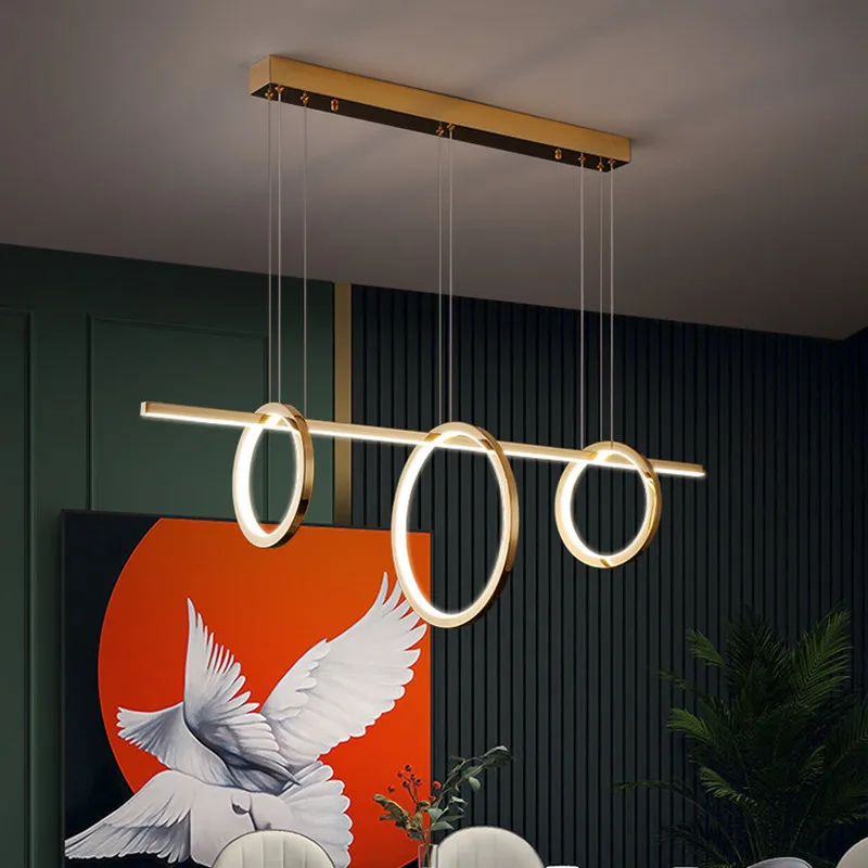 Modern halka led avize Lüks Restoran İskandinav süspansiyon parlaklık yaratıcı Yemek Odası Bar minimalizm avize
