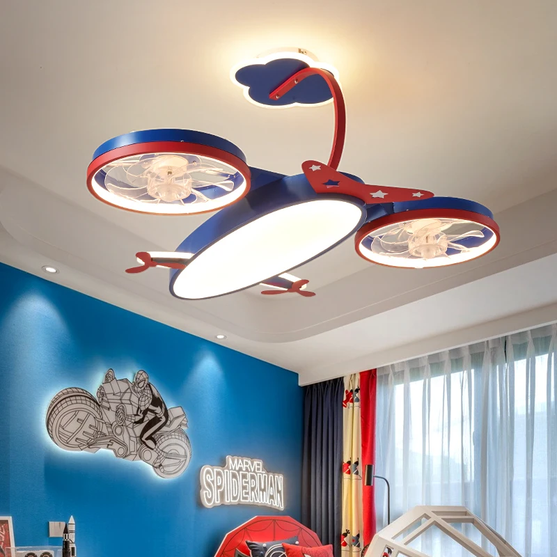 Modern LED tavan vantilatörü ışıkları erkek çocuk çocuk odası lamparas de teco Modern LED Tavan lambası bebek odası tavan vantilatörleri