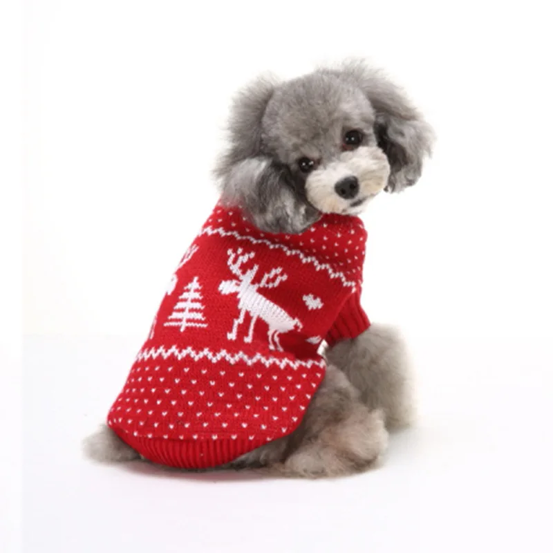 Noel Pet Kazak Kar Tanesi Kazak Cadılar Bayramı Evcil Hayvan Giysileri Ceket Elk Köpek Kazak Köpek Giysileri Küçük Köpekler için