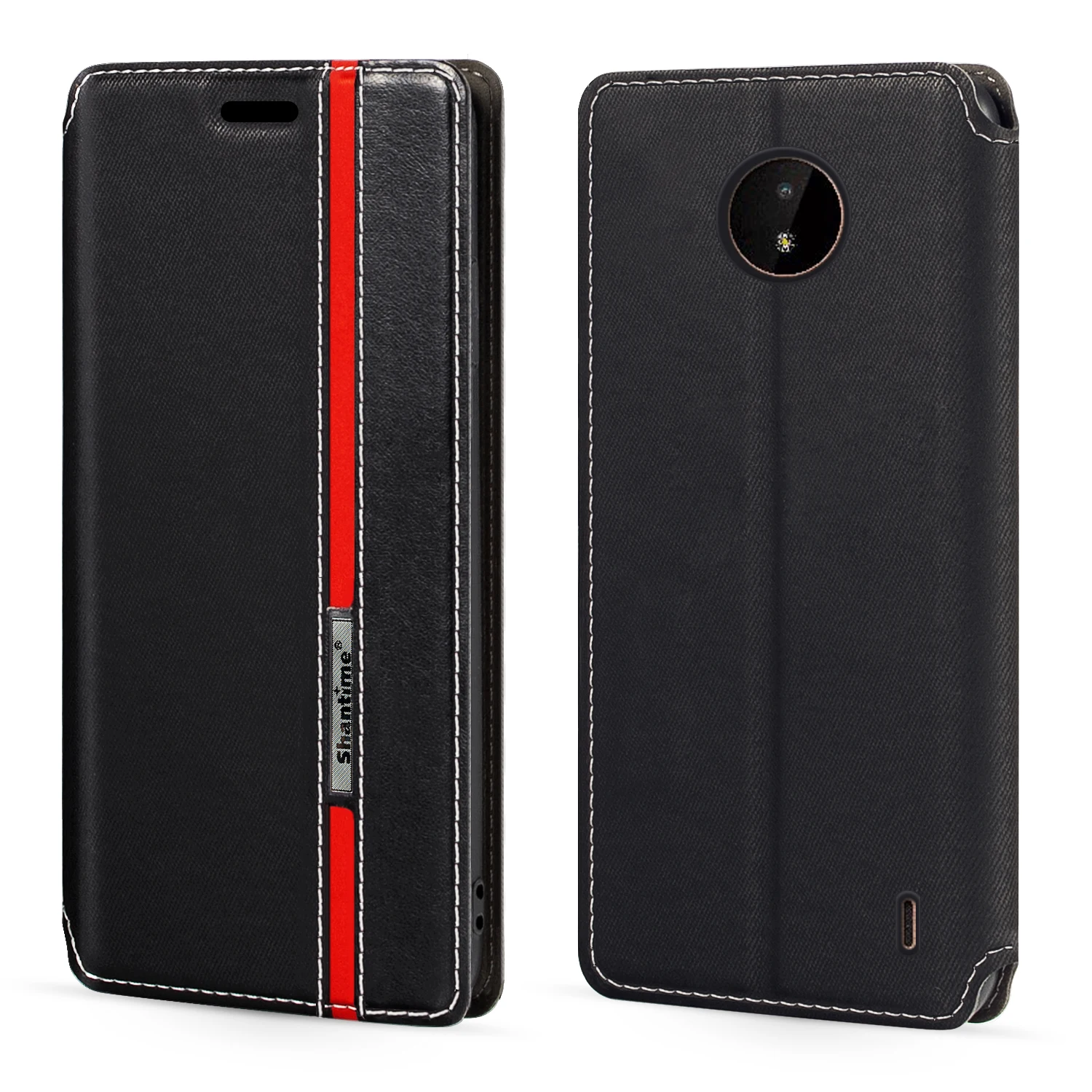 Nokia C20 Durumda Moda Renkli Manyetik Kapatma açılır deri kılıf Kapak kart tutucu ile 5.52 inç