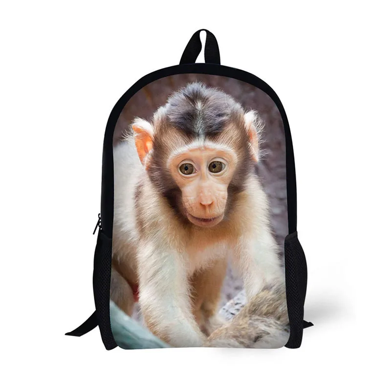 Okul sırt çantası çocuk sırt çantası Orman maymun yaratıcı klasik Baskı Lise gençler için sırt çantaları