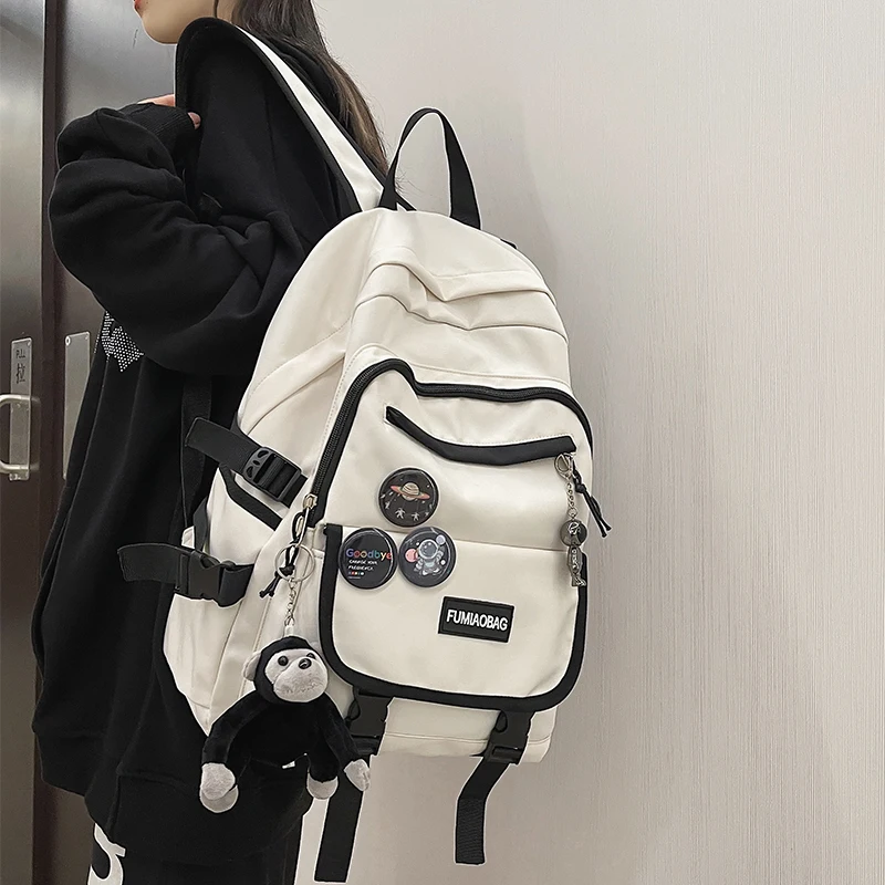 Okul çantası Kore Harajuku Ulzzang Sokak Trendi Kadın Orijinal Niş Üniversite Öğrencisi Sırt Çantası Kadın Lise Öğrencisi İns