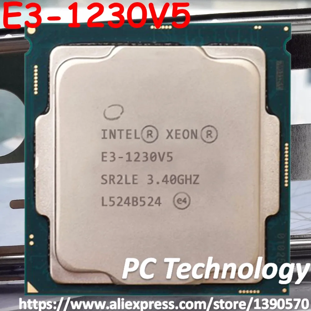 Orijinal Intel Xeon E3-1230V5 CPU 3.40 GHz 8 M 80 W LGA1151 E3-1230 V5 Dört çekirdekli E3 1230 V5 işlemci E3 1230V5 Ücretsiz kargo