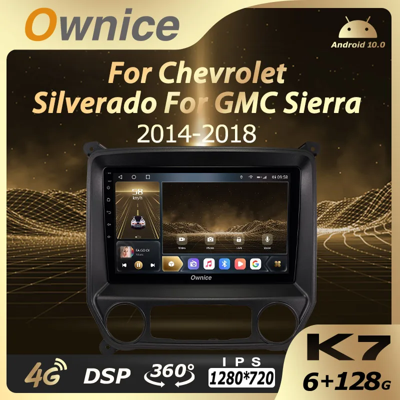 Ownice Araba Multimedya Chevrolet Silverado GMC Sierra 2014-2018 İçin 2Din Android 10.0 radyo Ses 6G + 128G 4G LTE SPDIF 360