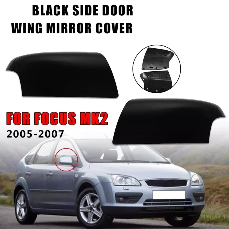 Parlak Siyah Araba Dikiz Aynası Kapağı Trim Yan Kanat ford kılıfı Odak MK2 2005 2006 2007