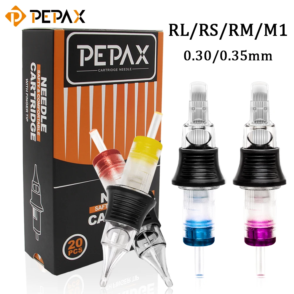 PEPAX Dövme Kartuş İğneler Profesyonel Tek Kullanımlık Sterilize Emniyet RL RS RM M1 Dövme Iğne Dövme Makinesi Makyaj Malzemeleri