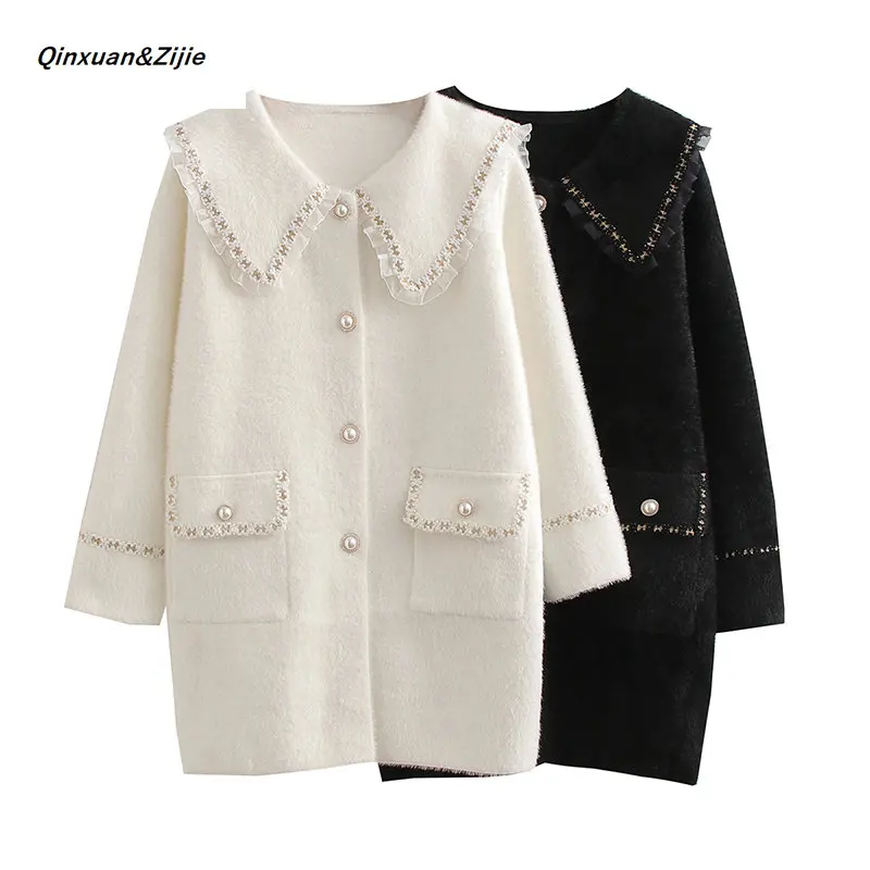 Q & Z Beyaz Ceket kadın kıyafetleri Büyük Boy Düğme Ceket Kore Mont Bahar Sonbahar Güz 2022 Yeni Ceketler Kadın Dış Giyim