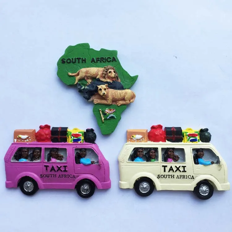 QIQIPP Afrika Seyahat Hediyelik Eşya Mıknatıs buzdolabı mıknatısı Yaratıcı Taksi Harita Aslan Dekorasyon