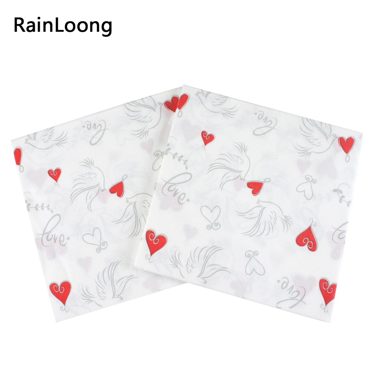 [RainLoong] Baskı Kalp Kağıt Peçeteler Aşk sevgililer Günü Partisi İçin Doku Dekorasyon 33*33cm 1 paket (20 adet / paket)