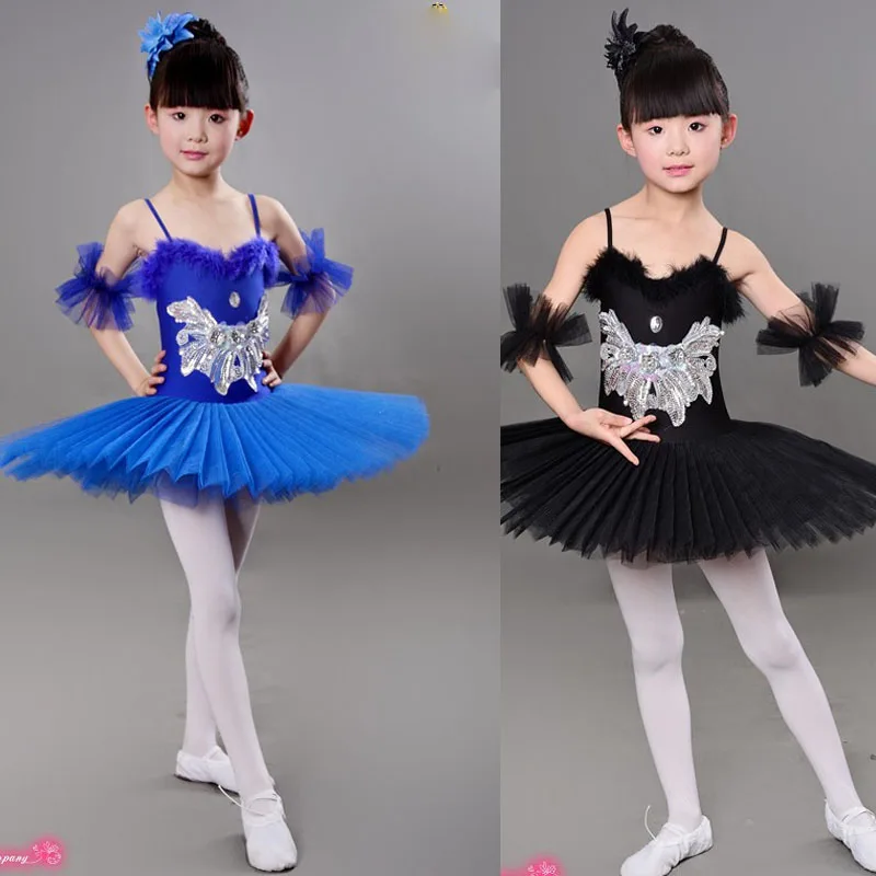 Renkler çocuk Kuğu Kostüm Çocuklar Bale Dans Kostüm Sahne Profesyonel Bale Tutu giyim Elbise Kız İçin