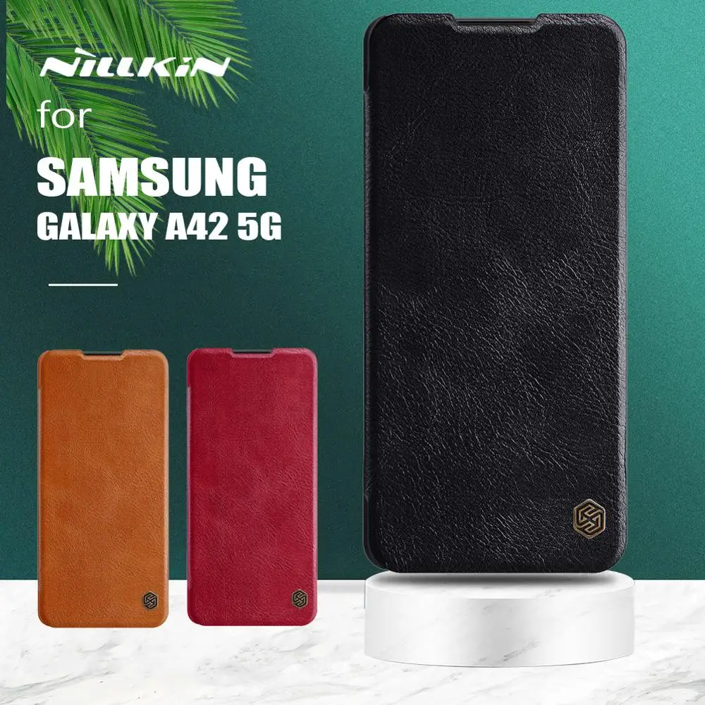 samsung Galaxy A42 5G Durumda Nillkin Qin Lüks Kapak Kılıf Kartvizit Yuvası İnce Telefon Kılıfı için Samsung A42 5G Durumda