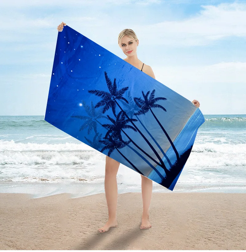 Sevimli Kum Ücretsiz Hızlı Kuru Plaj Havlusu Mikrofiber Banyo Yaz Yastık Yüzme Kişiselleştirilmiş Desen Spor Spor Yoga banyo havlusu