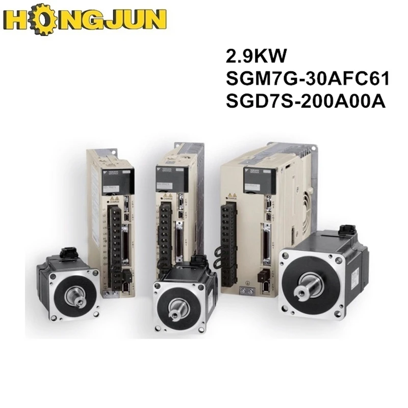SGM7G-30AFC61 + SGD7S-200A00A + kablolar Orijinal YASKAWA 2.9 KW servo motor ve sürücü