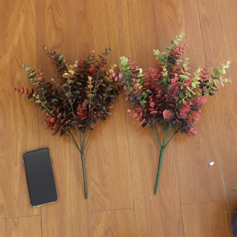 Simülasyon Bitki Okaliptüs Para Yaprak Şube dıy Ev dekorasyon Bonsai Çiçek Düzenleme Plastik Çiçek
