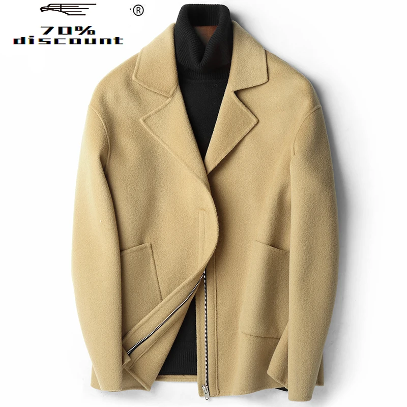 Sonbahar Kış %200 % Yün Ceket Erkekler Moda Kaşmir Ceket Erkek Kısa Ceket Palto Roupas Abrigo Hombre D-04-29522 ZL392