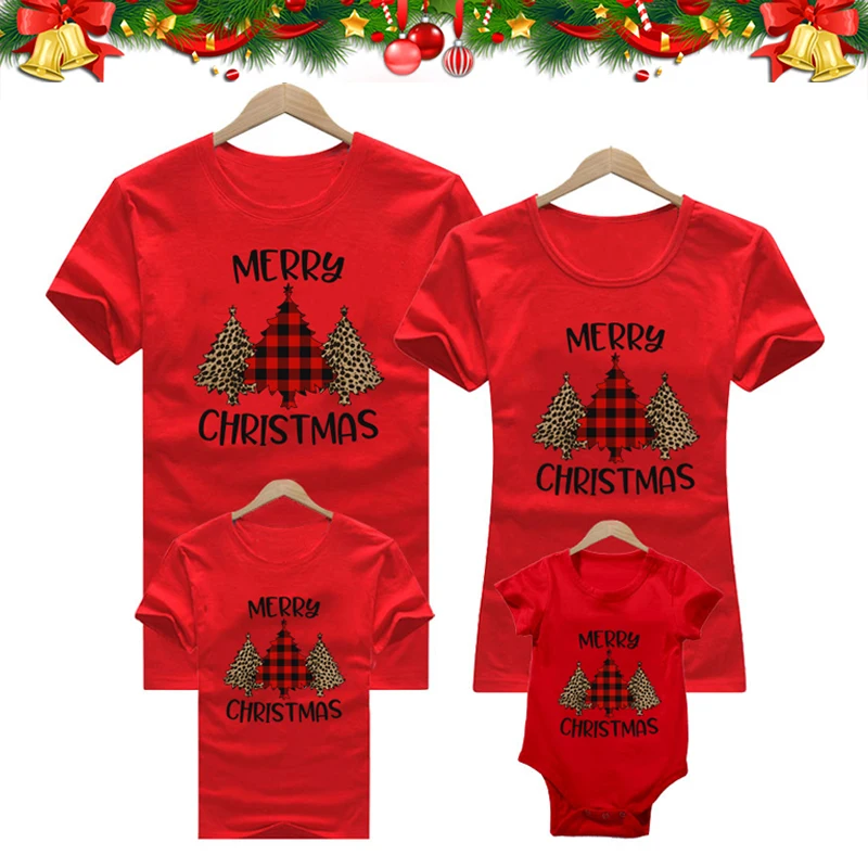 Tshirt Noel aile eşleştirme kıyafetler Baba Anne ve ben Baba Anne Kızı Oğlu Noel ağacı Aile Bak Elbise