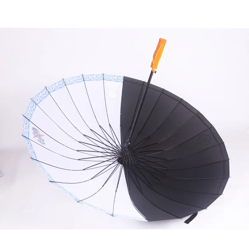 Uzun saplı Erkek Şemsiye Rüzgarlık Japon Ninja samuray Kılıcı Şemsiye Güneş Yağmur Düz Şemsiye Otomatik Olarak Açılır
