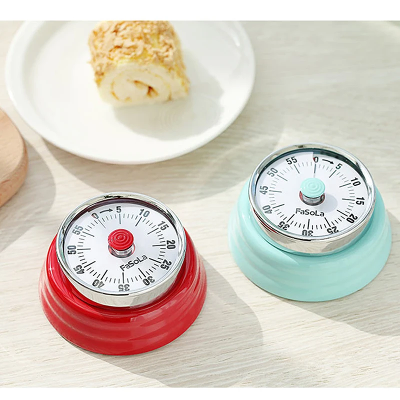 Yaratıcı Mutfak Yardımcısı Mekanik mutfak zamanlayıcısı Geri Sayım 55 Dakika Alarm Paslanmaz Çelik Alet Pişirme Araçları