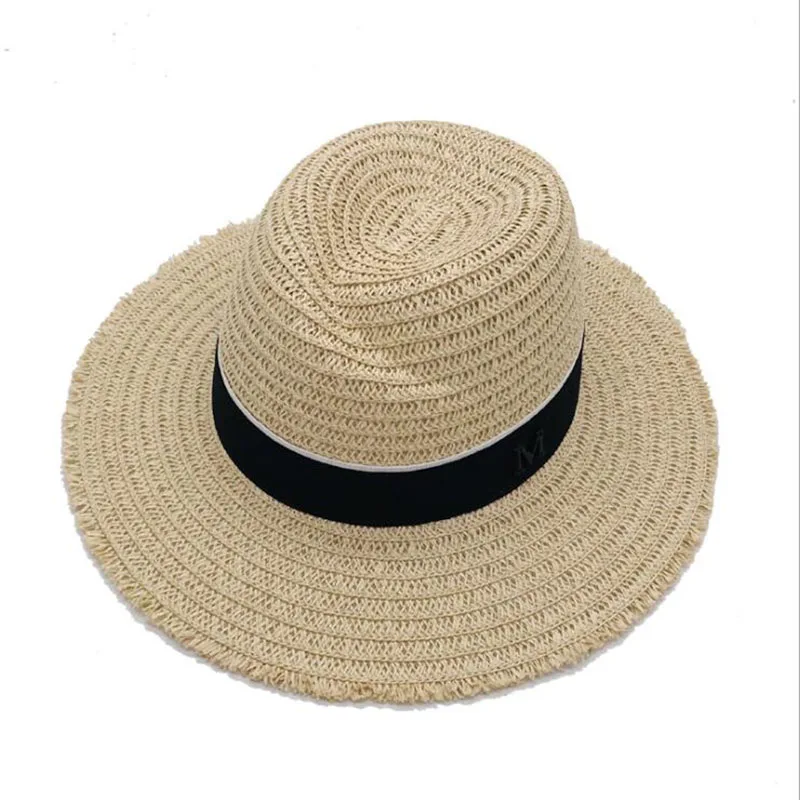 Yaz popüler moda güneş geçirmez Geniş Ağız Hasır Şapka bahar ve yaz güneş şapka dokuma şapka unisex ' ın Z-şekilli gevşek kenarlı şapka