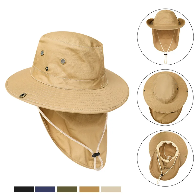 Yeni Güneş Koruyucu balıkçı şapkası Yaz Dağcılık Açık erkek güneş şapkası Çabuk kuruyan Yürüyüş Vahşi Nefes güneş şapkası