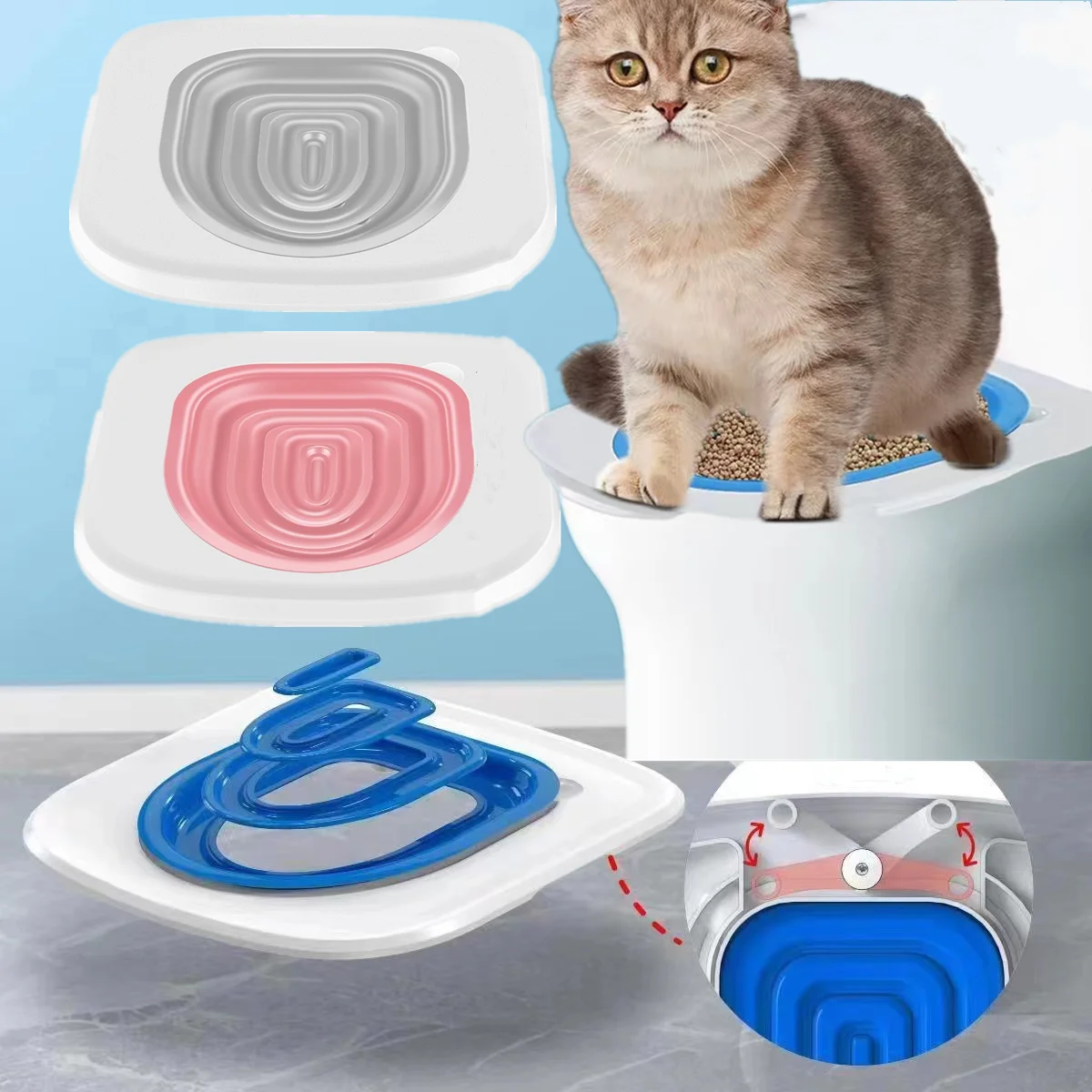 Yeni Kedi Tuvalet Eğitmeni Açık Kullanımlık Genel Amaçlı Tuvalet Squat Plastik Eğitim Seti kum kabı Kedi Kumu Tuvalet Pet Temizleme