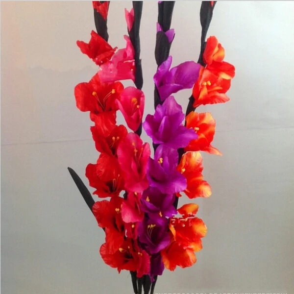 Yeni Varış 40 İnç Uzun Dalları Yapay İpek Kumaş Çiçek Taze Glayöl 4 Renk Mevcut Ev Düğün Süslemeleri İçin