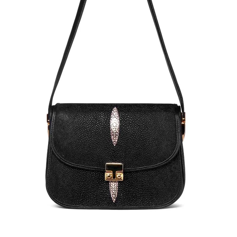 yuanyu Yeni Stingray cilt ınci deri basit omuz çantası ıthal deri crossbody çanta kadın çantası küçük kare çanta kadın flap