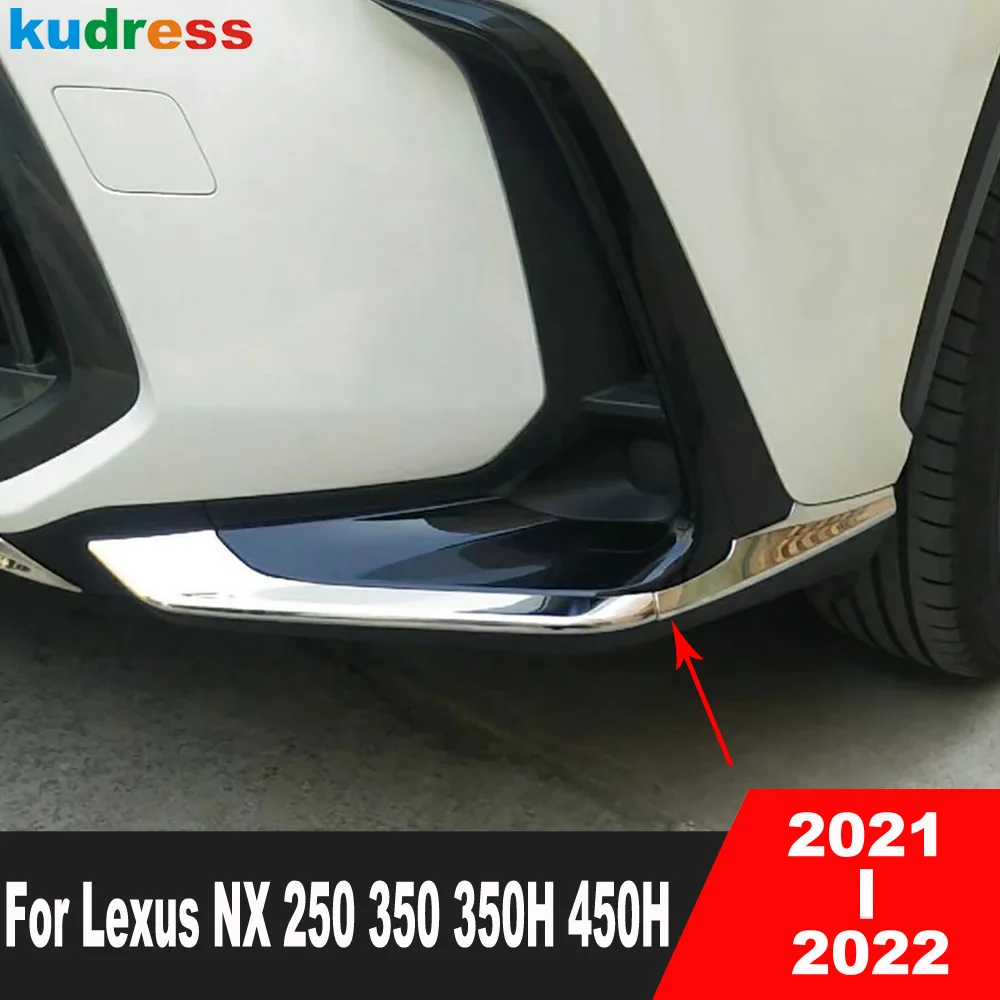 Ön Tampon Köşe Kapak Trim İçin Lexus NX 250 350 350H 450H 2021 2022 Krom Anti-Çarpışma Koruyucu Şerit Araba Aksesuarları