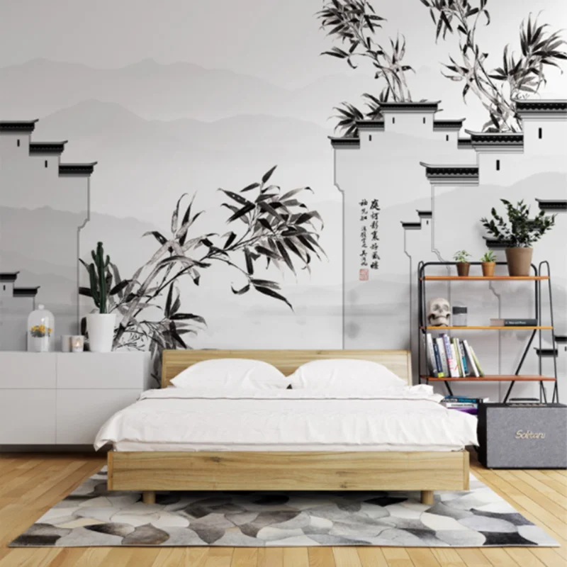 Özel 3D Duvar Kağıdı duvar Çin tarzı mimari manzara aile yatak odası oturma odası yemek odası arka plan duvar kağıdı